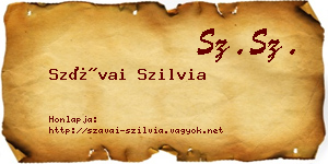 Szávai Szilvia névjegykártya